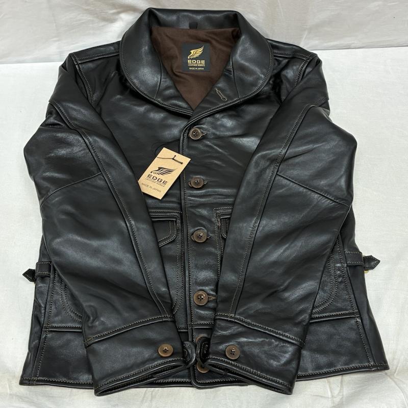 エッジ EDGE ジャケット、上着 レザージャケット EDGE LEATHER WORKS レザー コサック ジャケット シープスキン 1900sスタイル ショールカラー 36 メンズ USED 古着 中古 50160538
