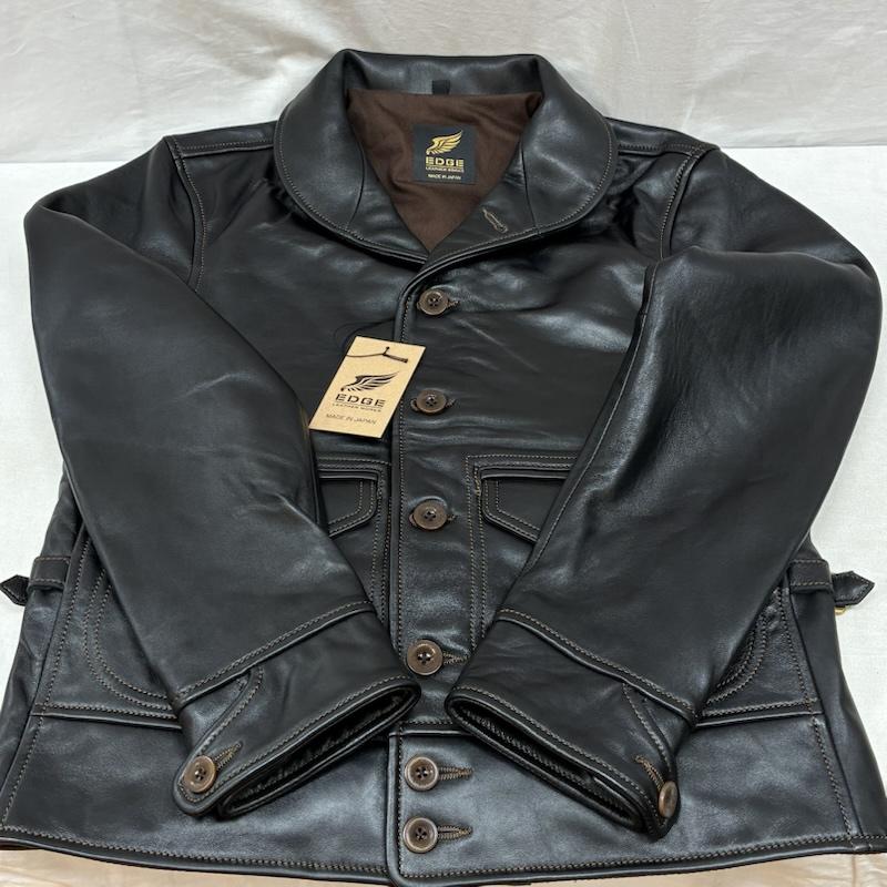 エッジ EDGE ジャケット、上着 レザージャケット EDGE LEATHER WORKS レザー コサック ジャケット シープスキン 1900sスタイル ショールカラー 36 メンズ USED 古着 中古 50160538