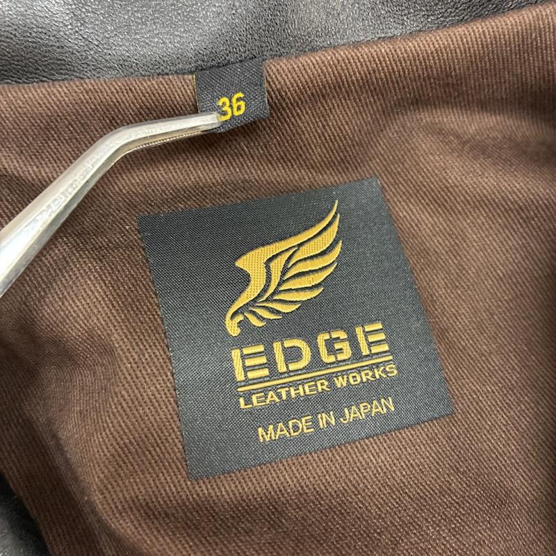 エッジ EDGE ジャケット、上着 レザージャケット EDGE LEATHER WORKS レザー コサック ジャケット シープスキン 1900sスタイル ショールカラー 36 メンズ USED 古着 中古 50160538