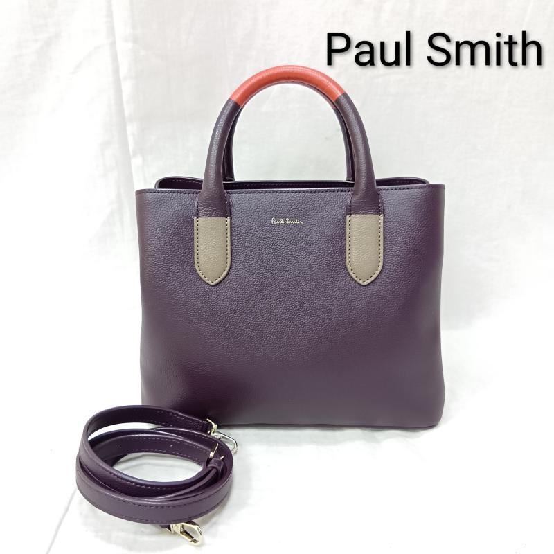 ポールスミス Paul Smith ハンドバッグ ハンドバッグ 2way バイカラーハンド ショルダー バッグ purple×orange ワンポイントロゴ レザーバッグ 本革 - ロゴ、文字 紫 / パープル / purple X 橙 / オレンジ / orange レディース USED 古着 中古 50160539