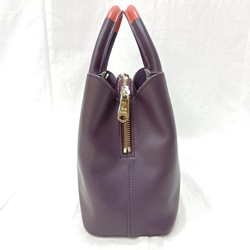 ポールスミス Paul Smith ハンドバッグ ハンドバッグ 2way バイカラーハンド ショルダー バッグ purple×orange ワンポイントロゴ レザーバッグ 本革 - ロゴ、文字 紫 / パープル / purple X 橙 / オレンジ / orange レディース USED 古着 中古 50160539