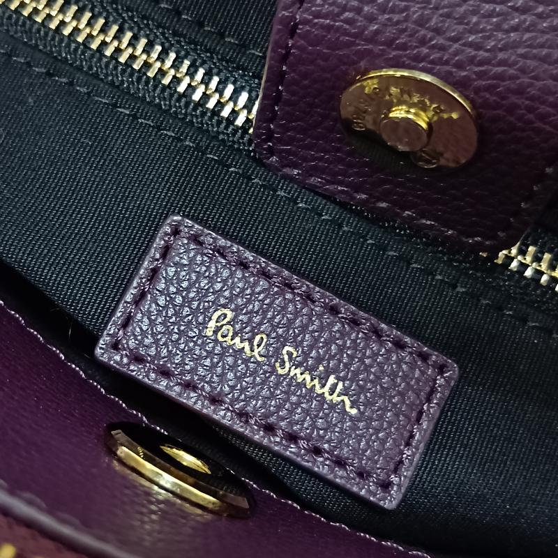 ポールスミス Paul Smith ハンドバッグ ハンドバッグ 2way バイカラーハンド ショルダー バッグ purple×orange ワンポイントロゴ レザーバッグ 本革 - ロゴ、文字 紫 / パープル / purple X 橙 / オレンジ / orange レディース USED 古着 中古 50160539