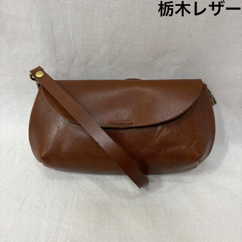 レザー レザー ショルダーバッグ ショルダーバッグ 栃木レザー pot ポシェット ミニショルダーバッグ brown 日本製 - 無地 茶 / ブラウン / brown レディース USED 古着 中古 50160542