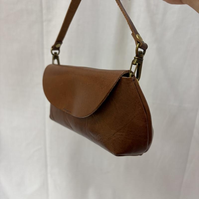 レザー レザー ショルダーバッグ ショルダーバッグ 栃木レザー pot ポシェット ミニショルダーバッグ brown 日本製 - 無地 茶 / ブラウン / brown レディース USED 古着 中古 50160542