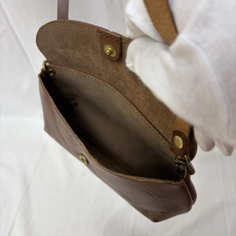 レザー レザー ショルダーバッグ ショルダーバッグ 栃木レザー pot ポシェット ミニショルダーバッグ brown 日本製 - 無地 茶 / ブラウン / brown レディース USED 古着 中古 50160542