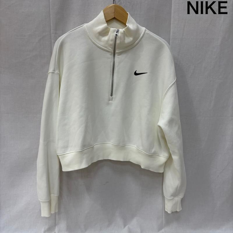 ナイキ NIKE トレーナー 長袖 DQ5768-133 Nike AS W NSW Phoenix Fleece QZ Crop White XXL XXL ロゴ、文字 白 / ホワイト / white レディース USED 古着 中古 50160544