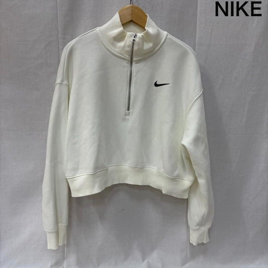 ナイキ NIKE トレーナー 長袖 DQ5768-133 Nike AS W NSW Phoenix Fleece QZ Crop White XXL XXL ロゴ、文字 白 / ホワイト / white レディース USED 古着 中古 50160544
