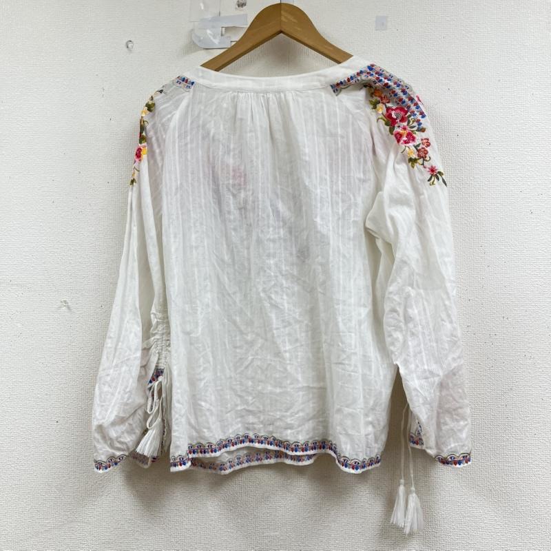 グレースコンチネンタル GRACE CONTINENTAL カットソー 長袖 マルチフラワー 刺繍 カフタン トップス ドロストディテール 36 刺繍 白 / ホワイト / white レディース USED 古着 中古 50160549