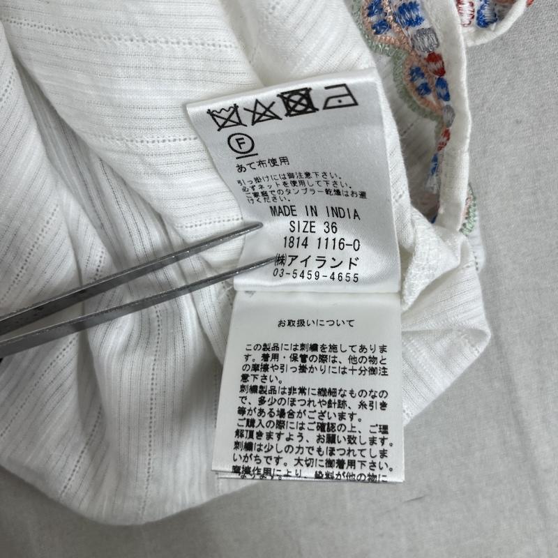 グレースコンチネンタル GRACE CONTINENTAL カットソー 長袖 マルチフラワー 刺繍 カフタン トップス ドロストディテール 36 刺繍 白 / ホワイト / white レディース USED 古着 中古 50160549