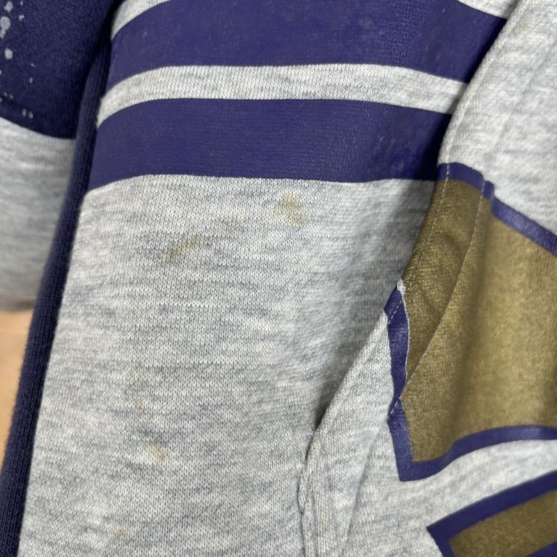 アディダス adidas パーカー 長袖 ジップパーカー 裏ボア ビッグロゴ 総柄 中綿 キルティング M 総柄 紺 / ネイビー / navy メンズ USED 古着 中古 50160553