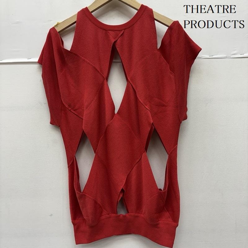 シアタープロダクツ THEATRE PRODUCTS ニット、セーター 半袖 ダイヤ モンド スリット ニット 赤 / レッド / red レディース USED 古着 中古 50160561