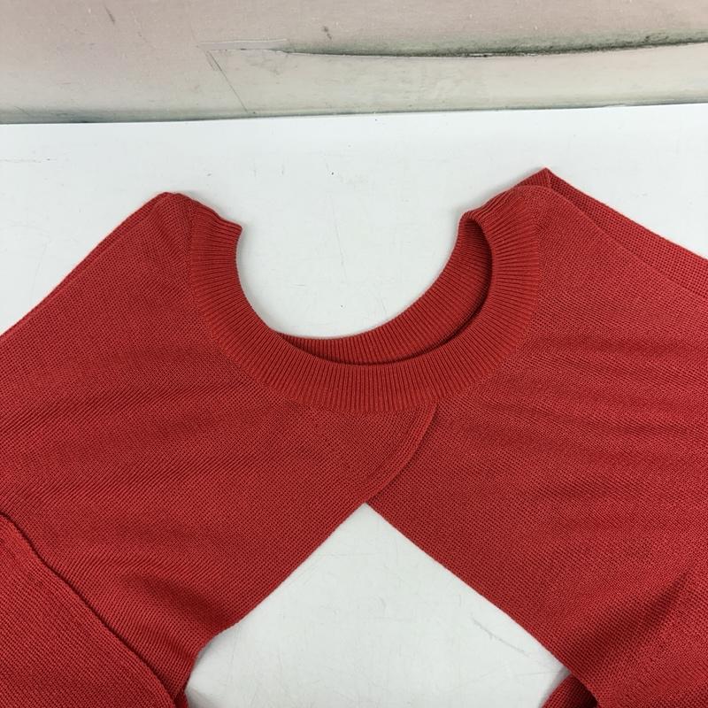 シアタープロダクツ THEATRE PRODUCTS ニット、セーター 半袖 ダイヤ モンド スリット ニット 赤 / レッド / red レディース USED 古着 中古 50160561