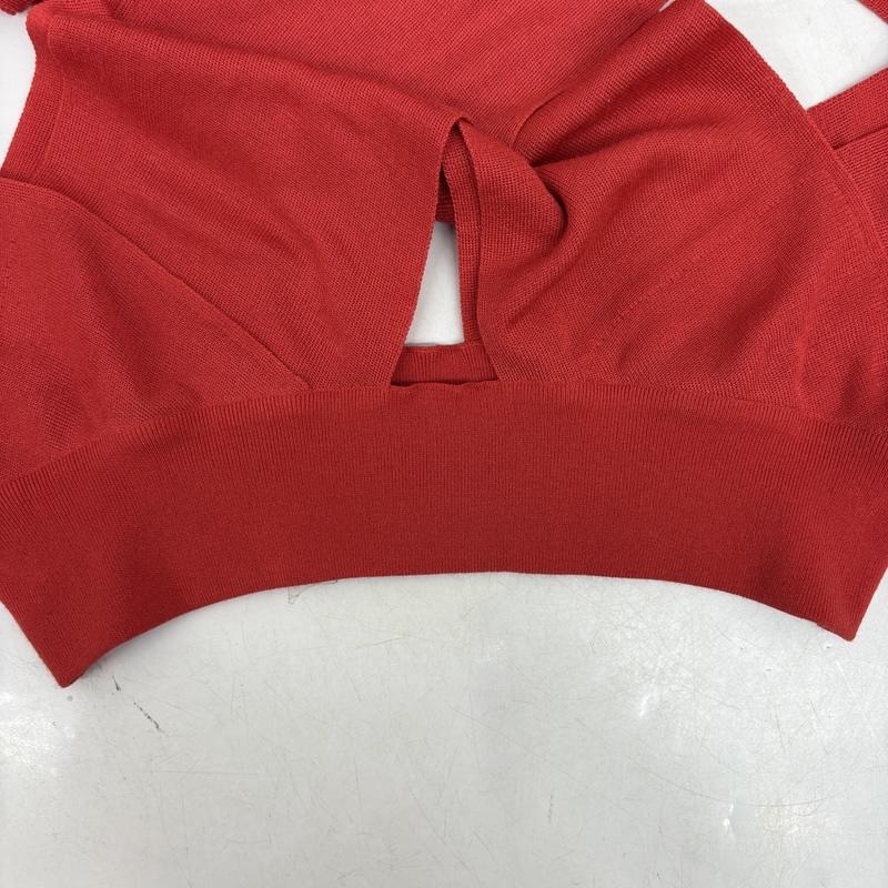 シアタープロダクツ THEATRE PRODUCTS ニット、セーター 半袖 ダイヤ モンド スリット ニット 赤 / レッド / red レディース USED 古着 中古 50160561
