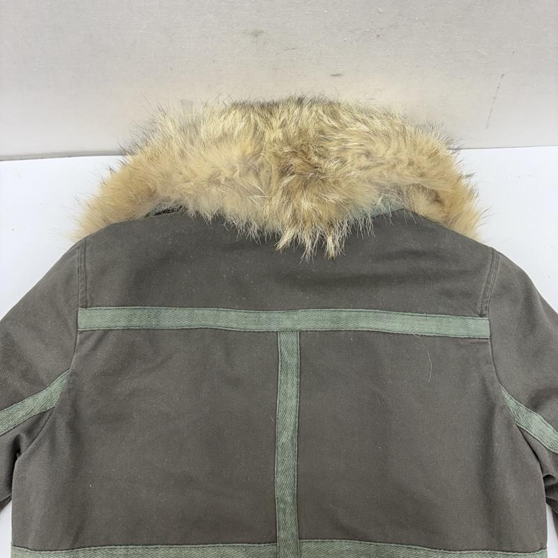 イブサロモン YVES SALOMON ジャケット、上着 ジャケット、ブレザー ARMY アシメトリー ミリタリー 本革 ファー ジャケット 36 カーキオリーブ / カーキオリーブ / レディース USED 古着 中古 50160564