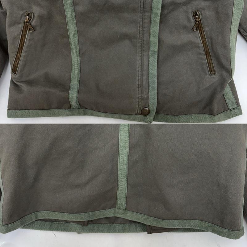 イブサロモン YVES SALOMON ジャケット、上着 ジャケット、ブレザー ARMY アシメトリー ミリタリー 本革 ファー ジャケット 36 カーキオリーブ / カーキオリーブ / レディース USED 古着 中古 50160564
