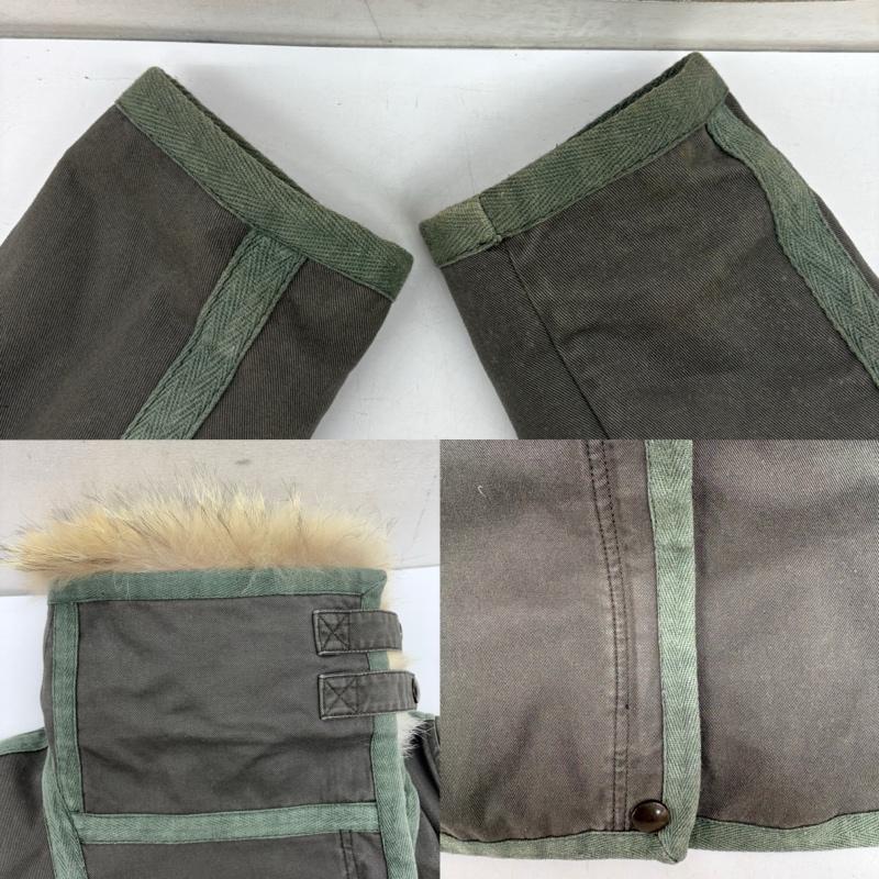 イブサロモン YVES SALOMON ジャケット、上着 ジャケット、ブレザー ARMY アシメトリー ミリタリー 本革 ファー ジャケット 36 カーキオリーブ / カーキオリーブ / レディース USED 古着 中古 50160564