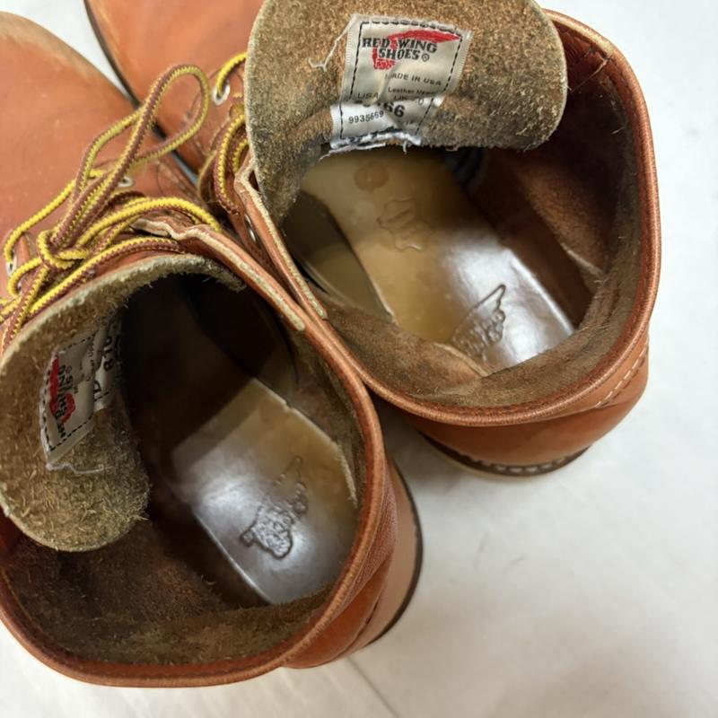 レッドウィング RED WING ブーツ ショートブーツ 8166 6インチ クラシックラウンド プレーントゥ US8/26cm US：8 無地 茶 / ブラウン / brown メンズ USED 古着 中古 50160567
