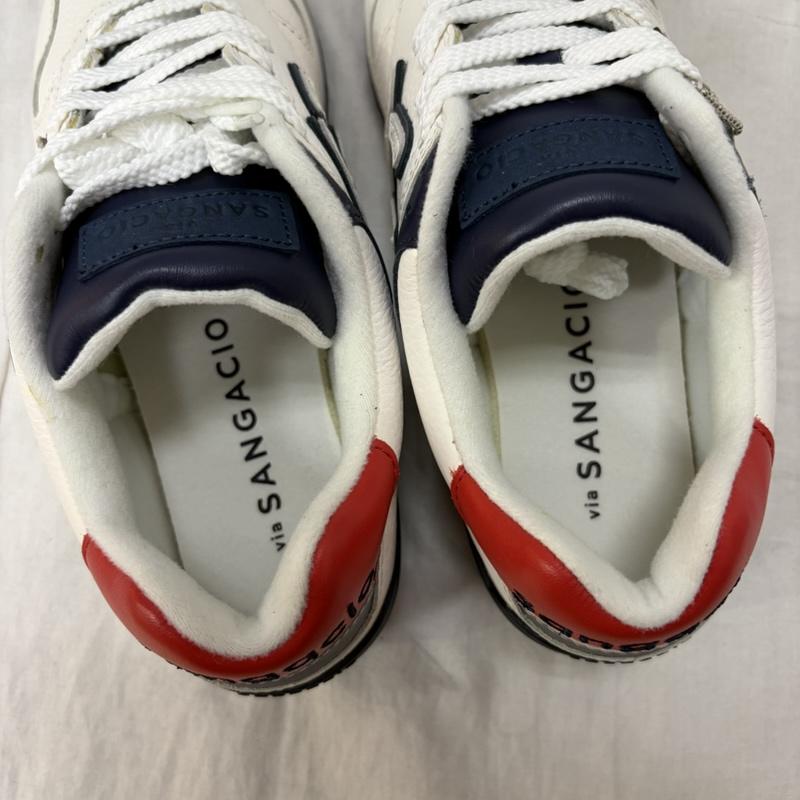サンガチオ via SANGACIO スニーカー スニーカー にゅ～ず トリコロール 10th記念 限定生産 US6.5 / 24.5cm US：6.5 ロゴ、文字 白 / ホワイト / white X 青 / ブルー / blue X 赤 / レッド / red メンズ USED 古着 中古 50160569