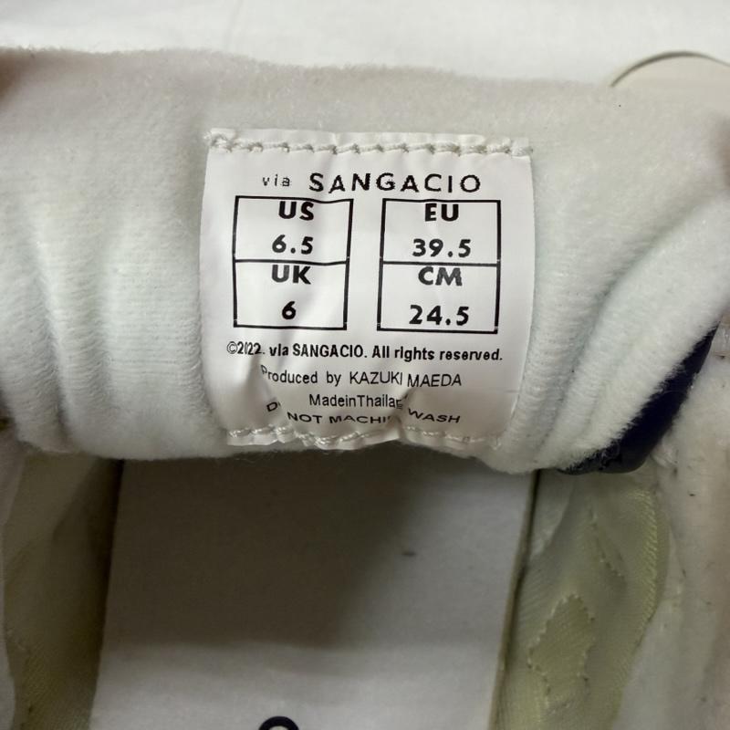 サンガチオ via SANGACIO スニーカー スニーカー にゅ～ず トリコロール 10th記念 限定生産 US6.5 / 24.5cm US：6.5 ロゴ、文字 白 / ホワイト / white X 青 / ブルー / blue X 赤 / レッド / red メンズ USED 古着 中古 50160569