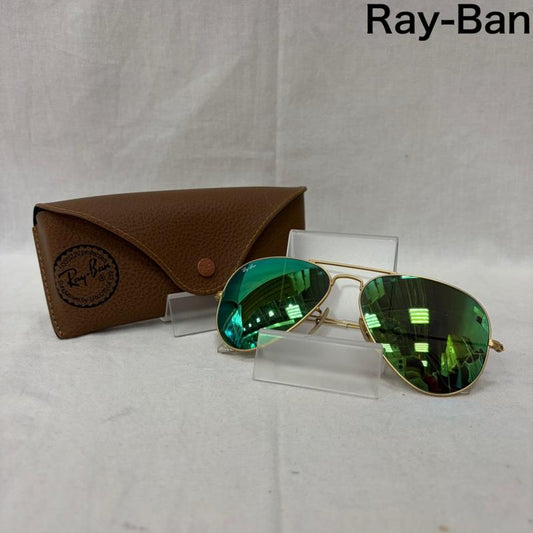 レイバン Ray-Ban めがね・サングラス サングラス AVIATOR CLASSIC パイロット ミラーレンズ グリーンフラッシュ 58□14 - メンズ USED 古着 中古 50160573