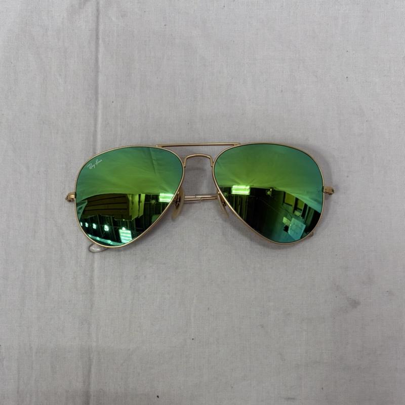 レイバン Ray-Ban めがね・サングラス サングラス AVIATOR CLASSIC パイロット ミラーレンズ グリーンフラッシュ 58□14 - メンズ USED 古着 中古 50160573