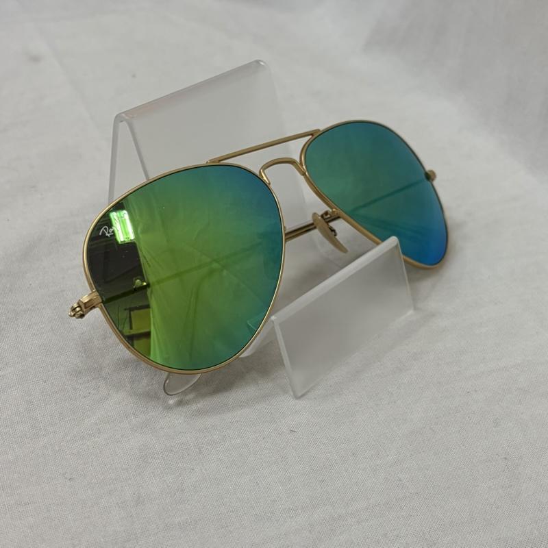 レイバン Ray-Ban めがね・サングラス サングラス AVIATOR CLASSIC パイロット ミラーレンズ グリーンフラッシュ 58□14 - メンズ USED 古着 中古 50160573