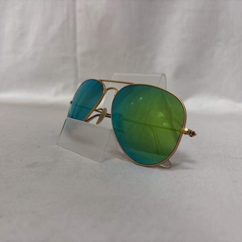レイバン Ray-Ban めがね・サングラス サングラス AVIATOR CLASSIC パイロット ミラーレンズ グリーンフラッシュ 58□14 - メンズ USED 古着 中古 50160573