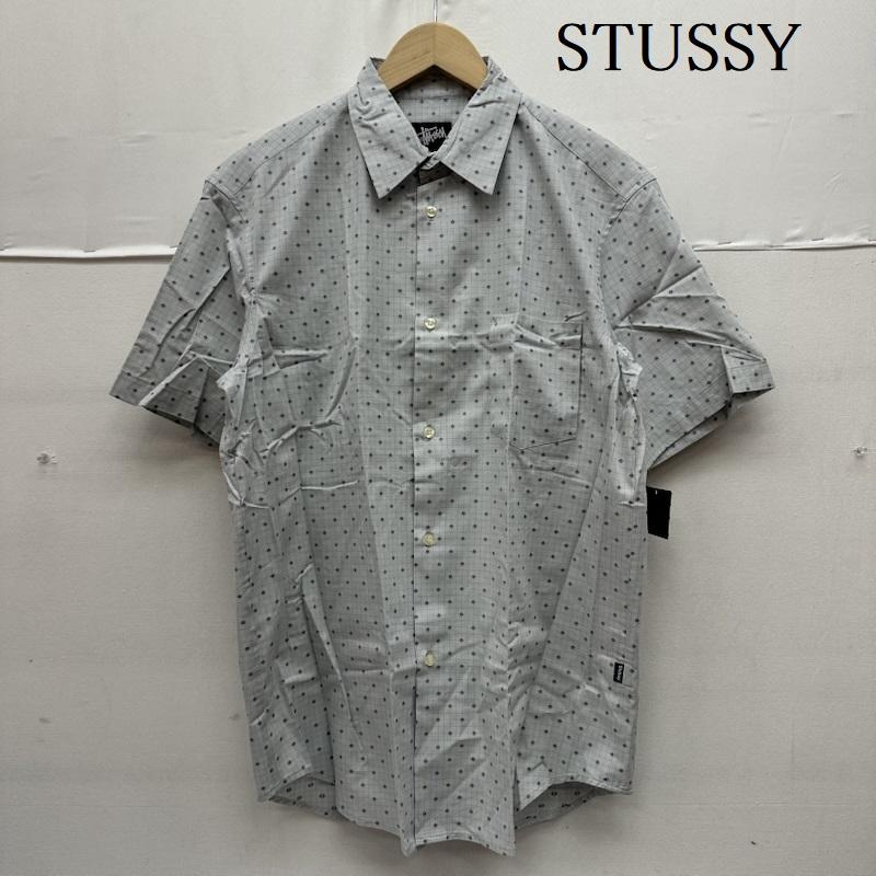ステューシー STUSSY シャツ、ブラウス 半袖 90s USA製 ドット チェック シャツ M 灰 / グレー / gray メンズ USED 古着 中古 50160576