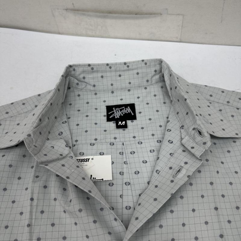 ステューシー STUSSY シャツ、ブラウス 半袖 90s USA製 ドット チェック シャツ M 灰 / グレー / gray メンズ USED 古着 中古 50160576