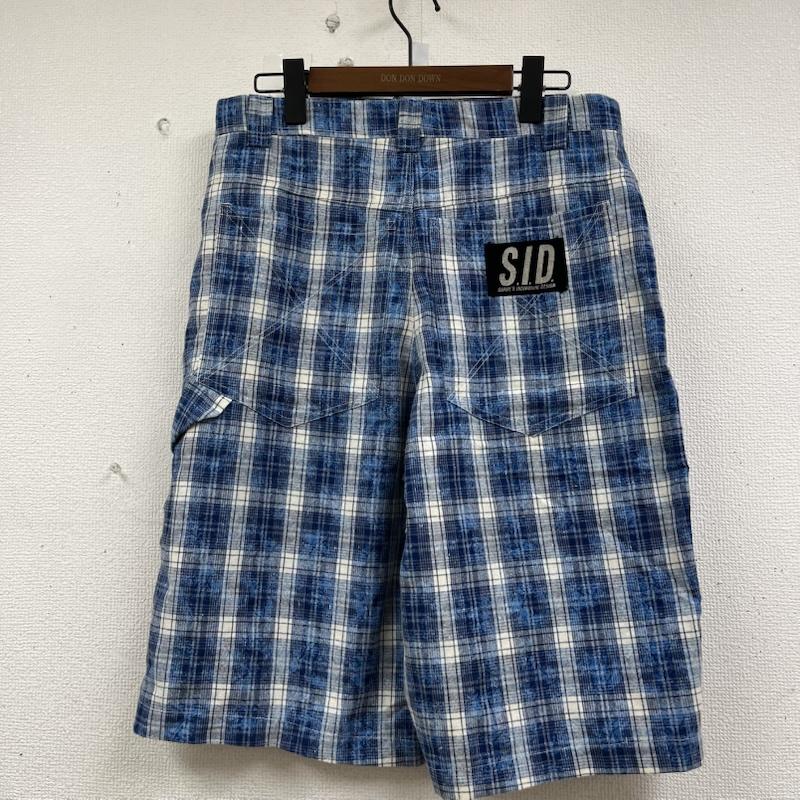 アーカイブ Archive パンツ ショートパンツ S.I.D. チェック柄 ショーツ ハーフ パンツ ベルトループ 金具付き M チェック 青 / ブルー / blue メンズ USED 古着 中古 50160577