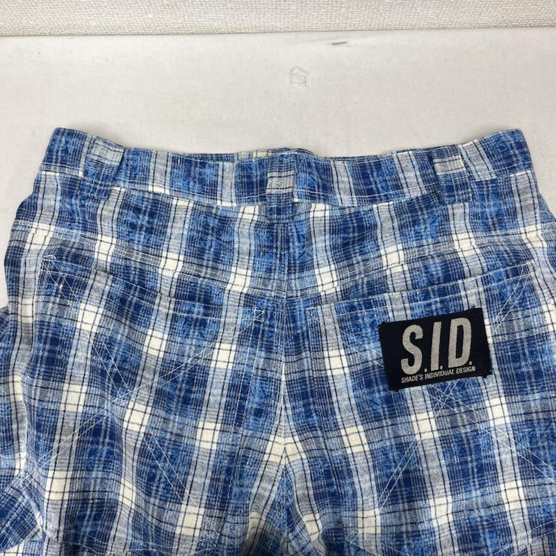 アーカイブ Archive パンツ ショートパンツ S.I.D. チェック柄 ショーツ ハーフ パンツ ベルトループ 金具付き M チェック 青 / ブルー / blue メンズ USED 古着 中古 50160577