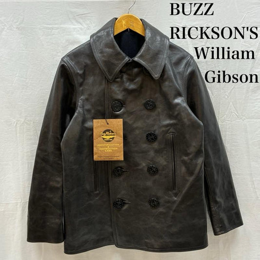 バズリクソンズ Buzz Rickson s コート ピーコート WILLIAM GIBSON ウィリアムギブソン Type BLACK LEATHER PEA COAT ホースハイド レザー ピーコート BR80620 38 メンズ USED 古着 中古 50160589