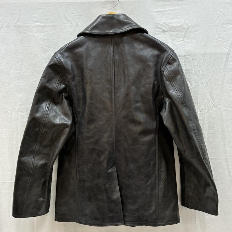 バズリクソンズ Buzz Rickson s コート ピーコート WILLIAM GIBSON ウィリアムギブソン Type BLACK LEATHER PEA COAT ホースハイド レザー ピーコート BR80620 38 メンズ USED 古着 中古 50160589