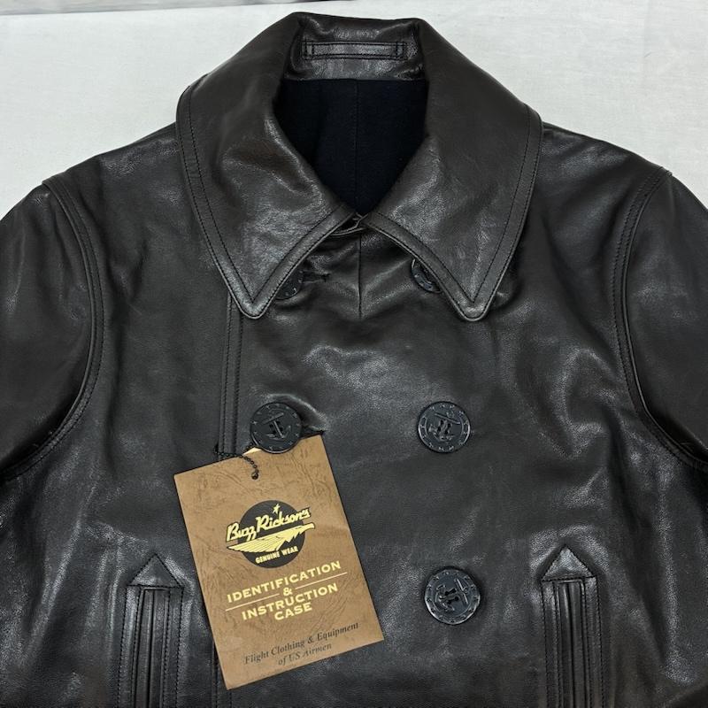 バズリクソンズ Buzz Rickson s コート ピーコート WILLIAM GIBSON ウィリアムギブソン Type BLACK LEATHER PEA COAT ホースハイド レザー ピーコート BR80620 38 メンズ USED 古着 中古 50160589
