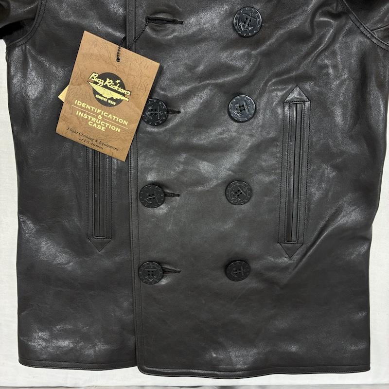 バズリクソンズ Buzz Rickson s コート ピーコート WILLIAM GIBSON ウィリアムギブソン Type BLACK LEATHER PEA COAT ホースハイド レザー ピーコート BR80620 38 メンズ USED 古着 中古 50160589