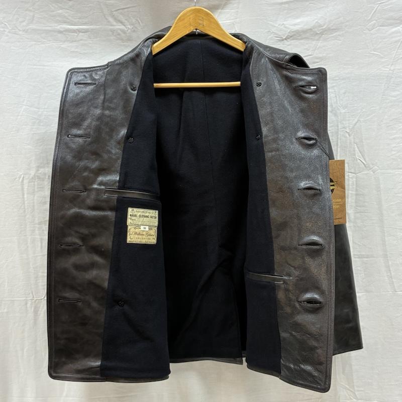 バズリクソンズ Buzz Rickson s コート ピーコート WILLIAM GIBSON ウィリアムギブソン Type BLACK LEATHER PEA COAT ホースハイド レザー ピーコート BR80620 38 メンズ USED 古着 中古 50160589