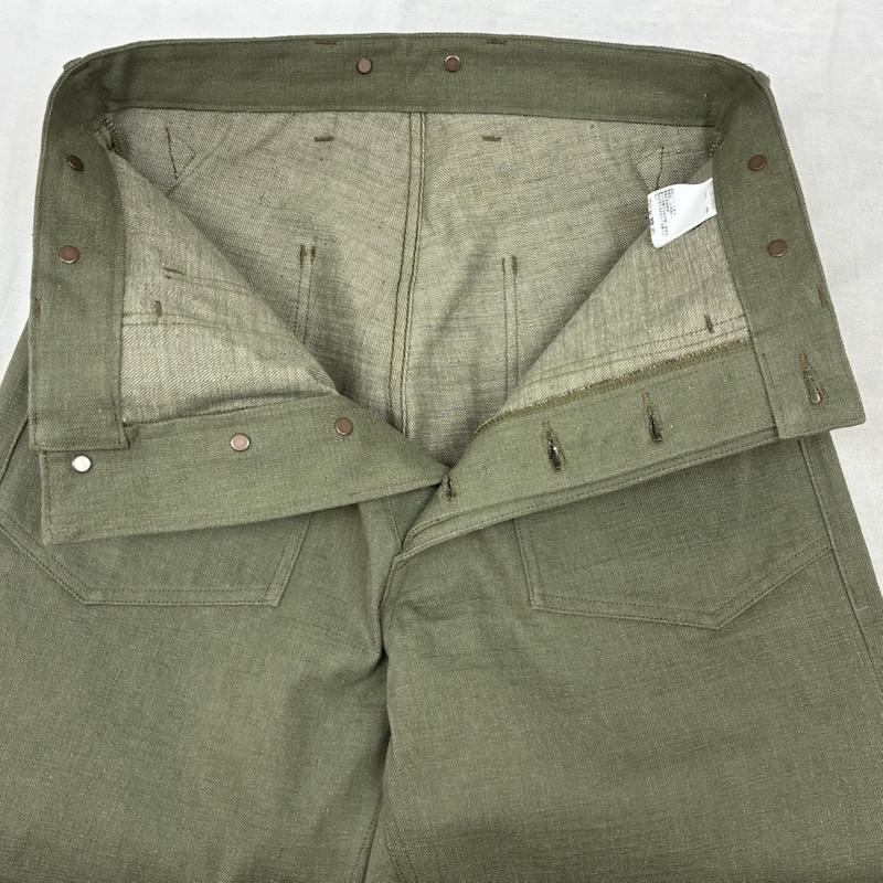 ナイジェルケーボン Nigel Cabourn パンツ ワークパンツ、ペインターパンツ 30s US ARMY ミリタリー パンツ 8051-00-50035 サスペンダー ボタン シンチバック 30インチ メンズ USED 古着 中古 50160605