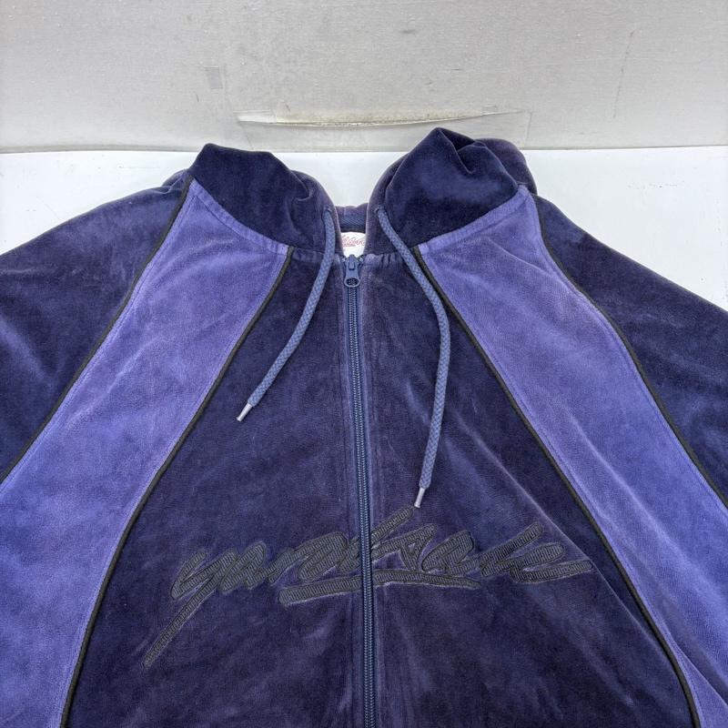 古着 USED パーカー 長袖 YARDSALE ヤードセール Gem velour Hood ベロア ジップ パーカー L 紫 / パープル / purple メンズ USED 古着 中古 50160614