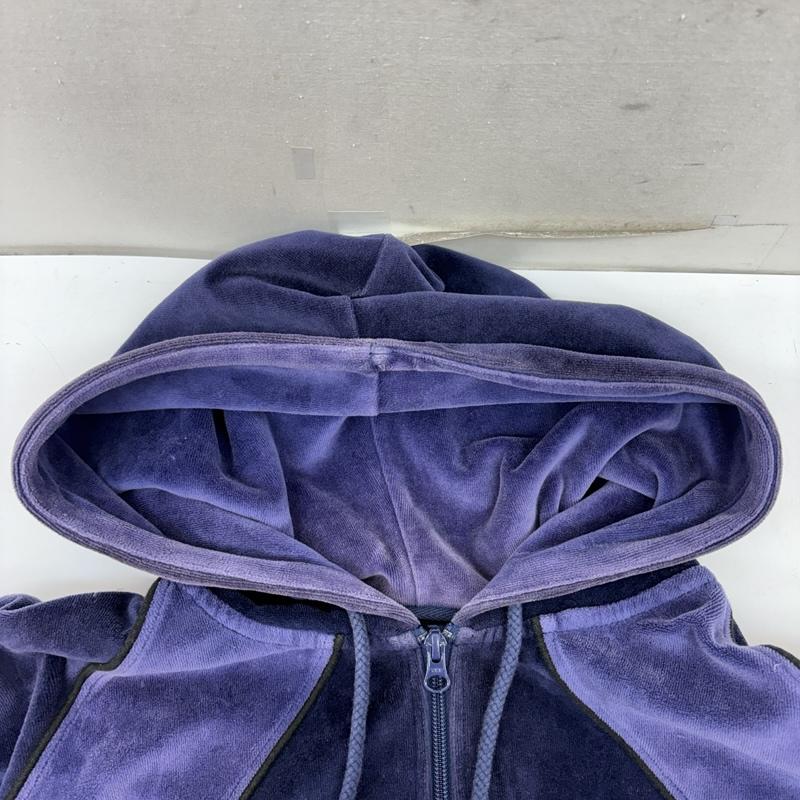 古着 USED パーカー 長袖 YARDSALE ヤードセール Gem velour Hood ベロア ジップ パーカー L 紫 / パープル / purple メンズ USED 古着 中古 50160614