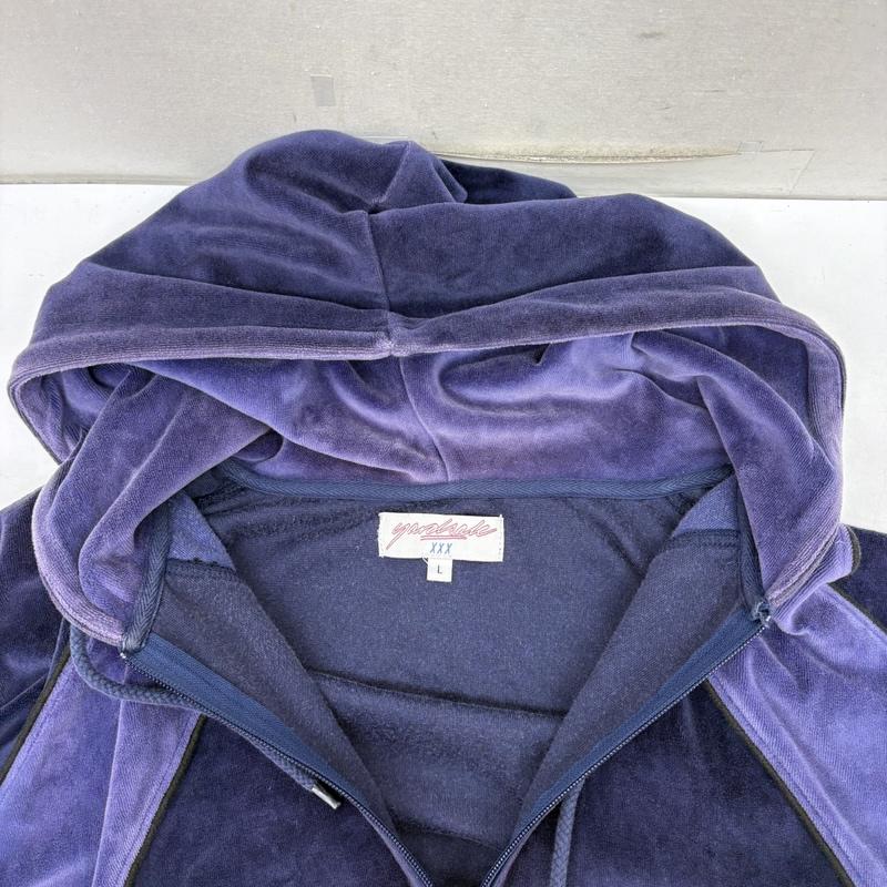 古着 USED パーカー 長袖 YARDSALE ヤードセール Gem velour Hood ベロア ジップ パーカー L 紫 / パープル / purple メンズ USED 古着 中古 50160614