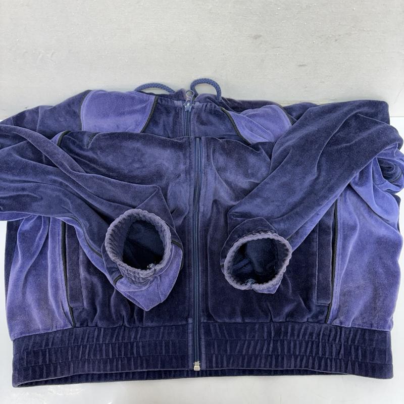 古着 USED パーカー 長袖 YARDSALE ヤードセール Gem velour Hood ベロア ジップ パーカー L 紫 / パープル / purple メンズ USED 古着 中古 50160614