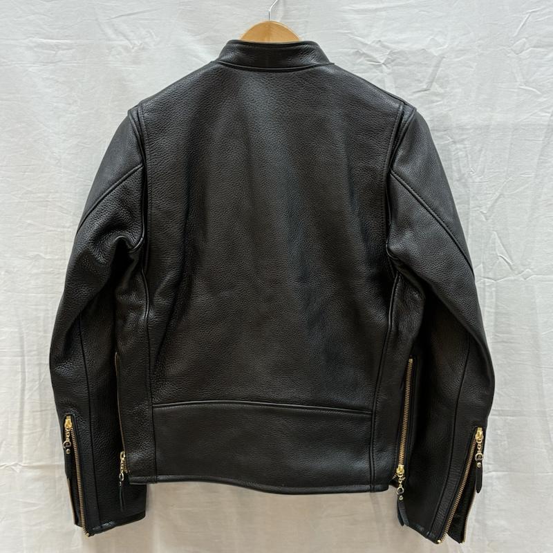 ビームスプラス BEAMS + ジャケット、上着 レザージャケット M Leather Sports Jacket ネイキッド カウ レザー スポーツ ジャケット USA製 40sタイプ 38-18-0515-343-19-16 S メンズ USED 古着 中古 50160630