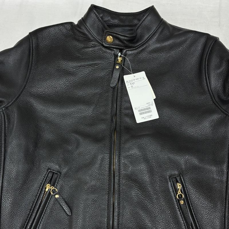 ビームスプラス BEAMS + ジャケット、上着 レザージャケット M Leather Sports Jacket ネイキッド カウ レザー スポーツ ジャケット USA製 40sタイプ 38-18-0515-343-19-16 S メンズ USED 古着 中古 50160630