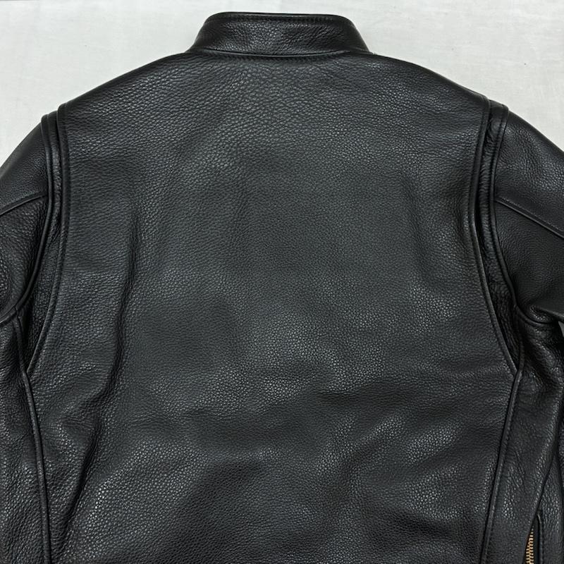 ビームスプラス BEAMS + ジャケット、上着 レザージャケット M Leather Sports Jacket ネイキッド カウ レザー スポーツ ジャケット USA製 40sタイプ 38-18-0515-343-19-16 S メンズ USED 古着 中古 50160630