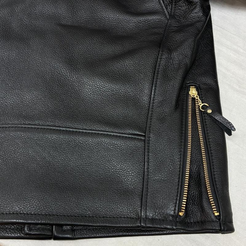 ビームスプラス BEAMS + ジャケット、上着 レザージャケット M Leather Sports Jacket ネイキッド カウ レザー スポーツ ジャケット USA製 40sタイプ 38-18-0515-343-19-16 S メンズ USED 古着 中古 50160630