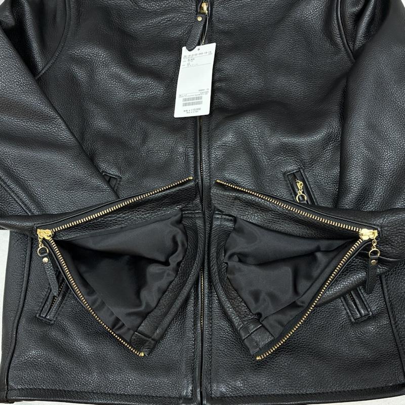 ビームスプラス BEAMS + ジャケット、上着 レザージャケット M Leather Sports Jacket ネイキッド カウ レザー スポーツ ジャケット USA製 40sタイプ 38-18-0515-343-19-16 S メンズ USED 古着 中古 50160630
