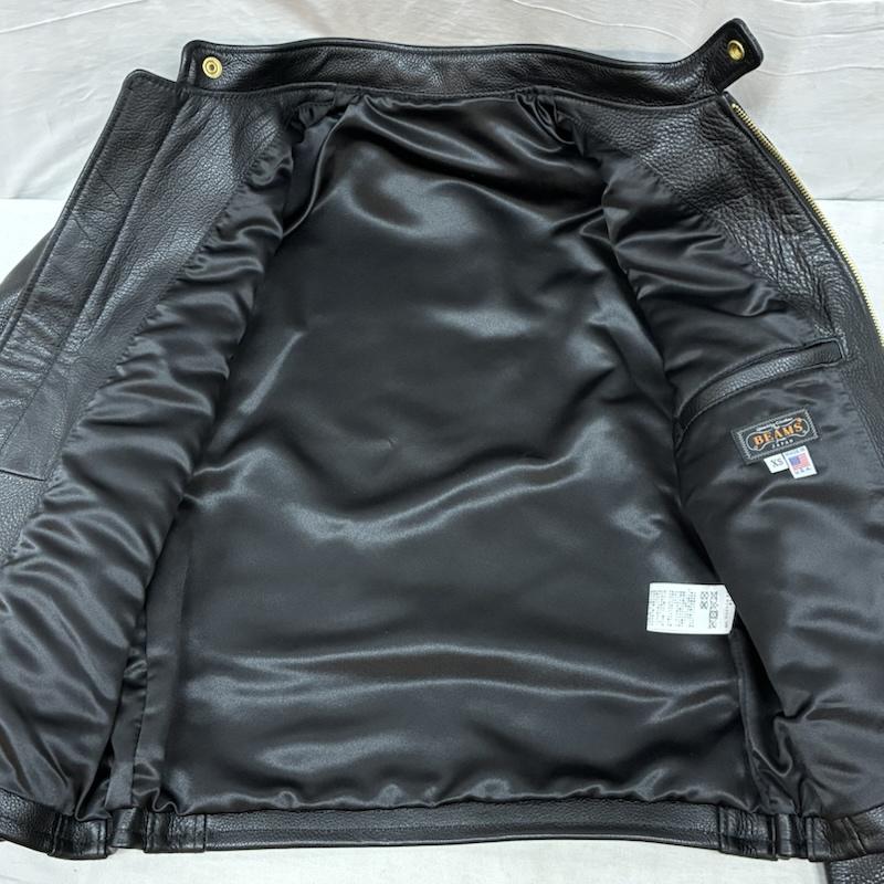 ビームスプラス BEAMS + ジャケット、上着 レザージャケット M Leather Sports Jacket ネイキッド カウ レザー スポーツ ジャケット USA製 40sタイプ 38-18-0515-343-19-16 S メンズ USED 古着 中古 50160630