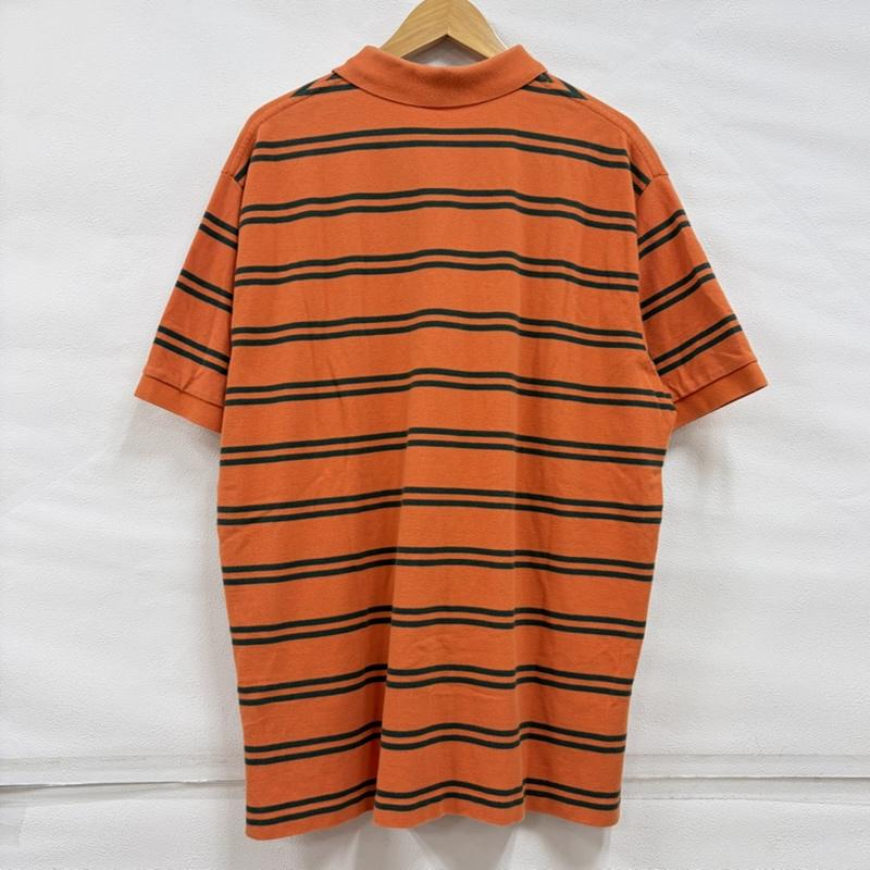ポロバイラルフローレン Polo by RALPH LAUREN ポロシャツ 半袖 90s 半袖 ボーダー ポロシャツ ポニー刺繡 XL ボーダー柄 X ワンポイント X ロゴ、文字 X 刺繍 橙 / オレンジ / orange X 緑 / グリーン / green X 紺 / ネイビー / navy メンズ USED 古着 中古 50160632