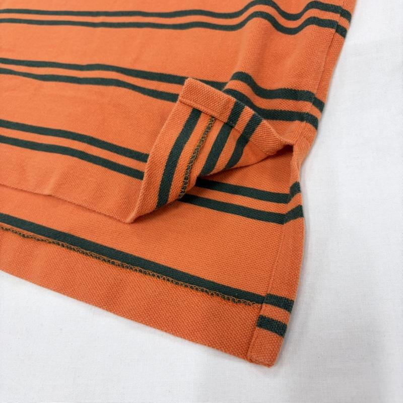 ポロバイラルフローレン Polo by RALPH LAUREN ポロシャツ 半袖 90s 半袖 ボーダー ポロシャツ ポニー刺繡 XL ボーダー柄 X ワンポイント X ロゴ、文字 X 刺繍 橙 / オレンジ / orange X 緑 / グリーン / green X 紺 / ネイビー / navy メンズ USED 古着 中古 50160632