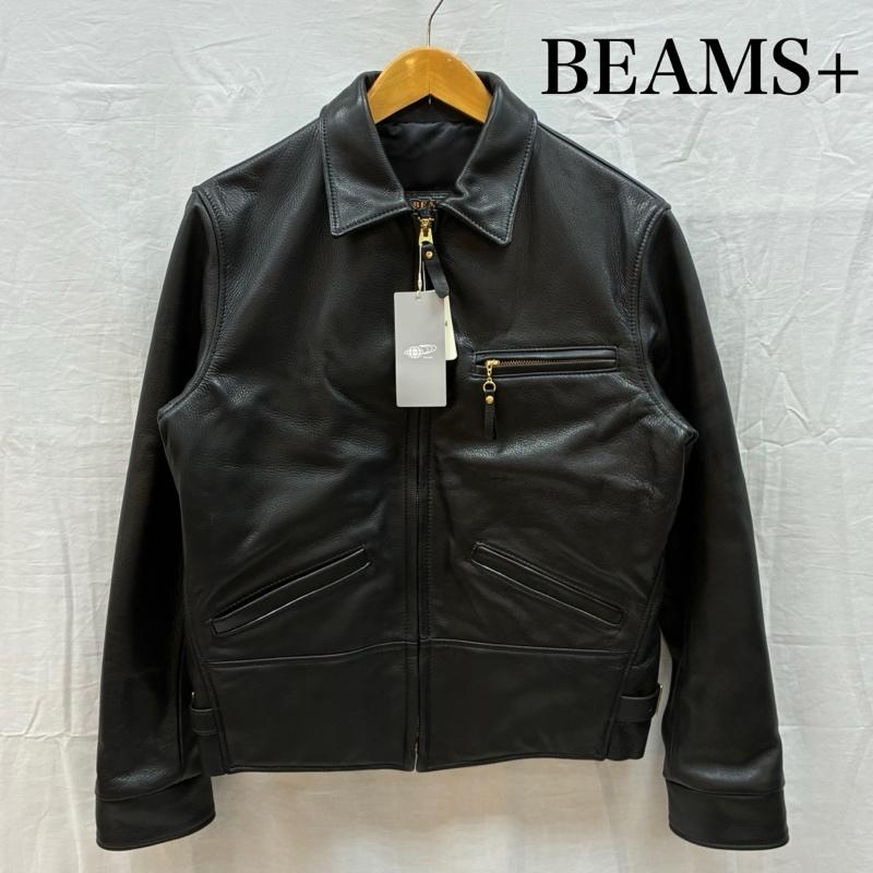 ビームスプラス BEAMS + ジャケット、上着 レザージャケット Rider s Jacket Leather 牛革 ホースハイド レザー ジャケット シングル ライダース USA製 38-18-0132-343-19-14 XS メンズ USED 古着 中古 50160634